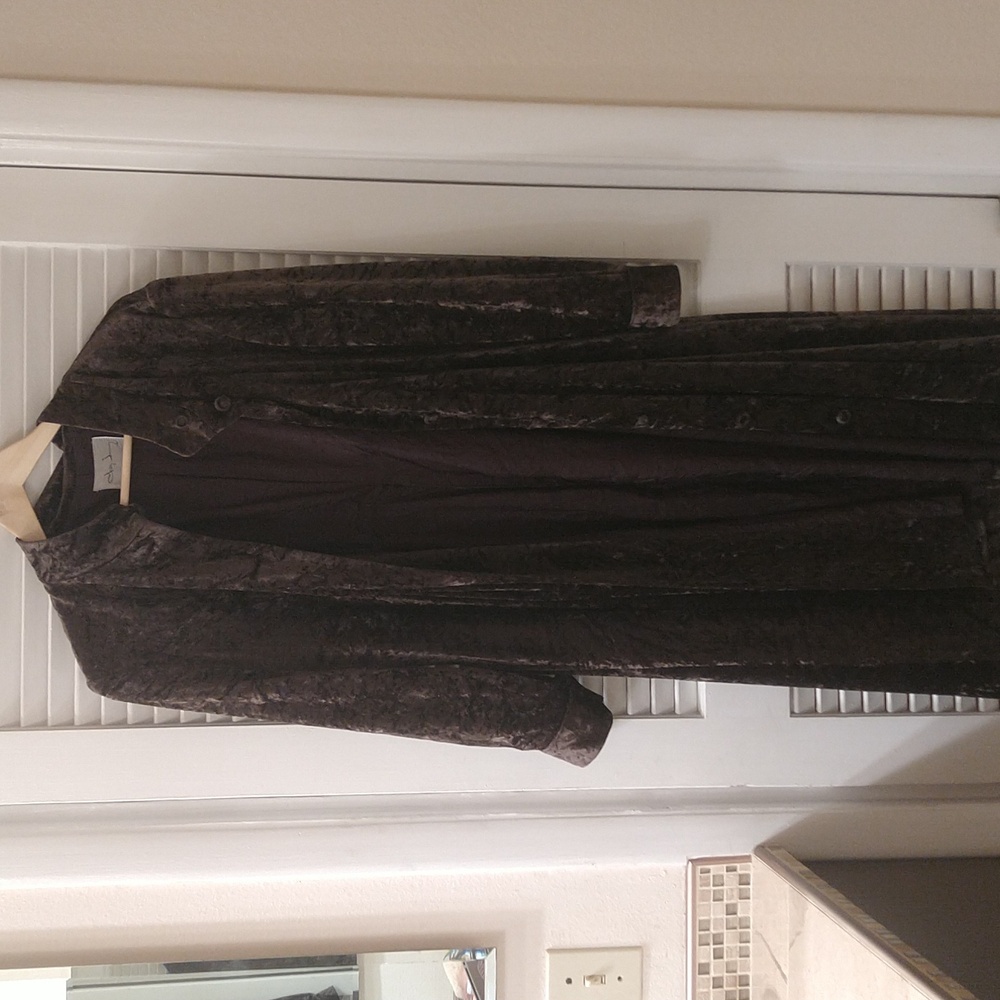 Crushed velvet coat